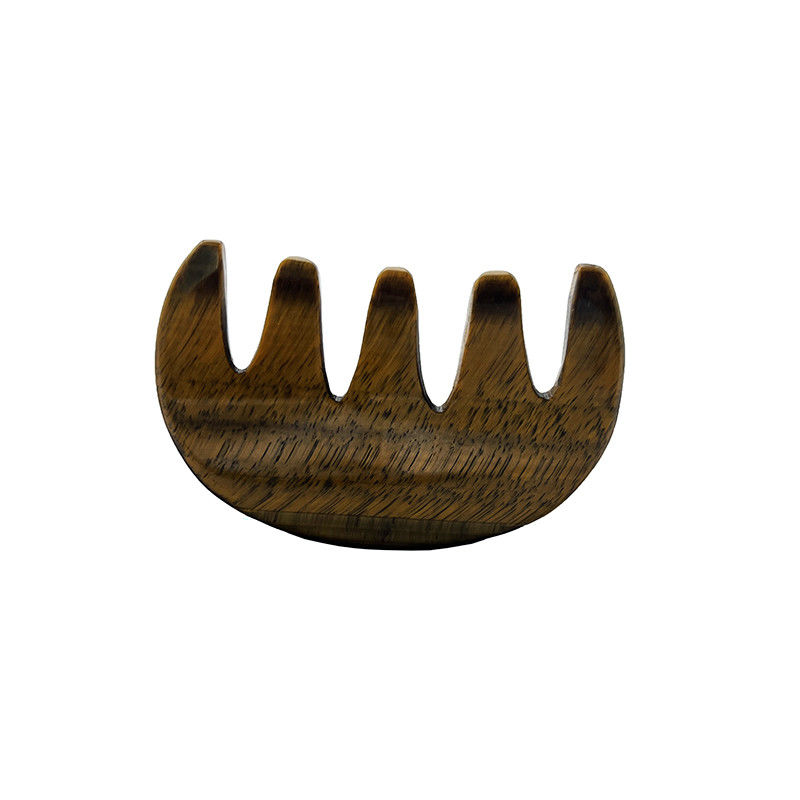 Meridian Care Jade Comb Natural Tiger Eye Stone Gua Sha Scraper para Massagem de Cabeça e Capa