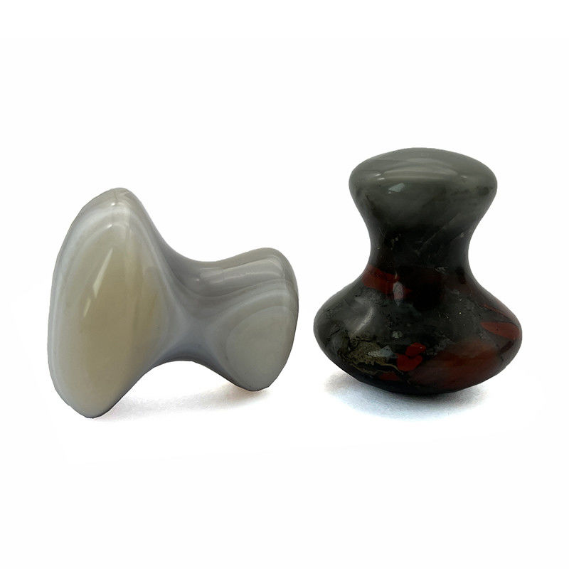 2024 Pedra de Sangue Agate Cinzento Pedra de Jade Gua Sha Fungo Pedra de Massagem para Redução de Linhas Finais no Rosto Pescoço Corpo