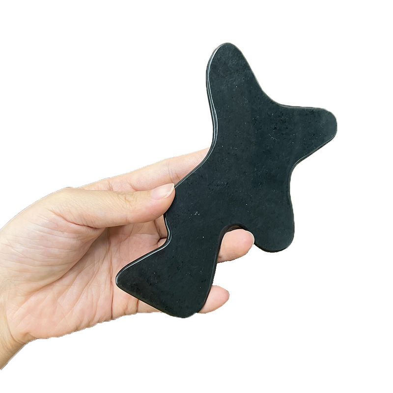 Função de controle de tempo Nefrita verde escuro Gua Sha Stone para cuidados com o corpo e alívio da fadiga Design portátil