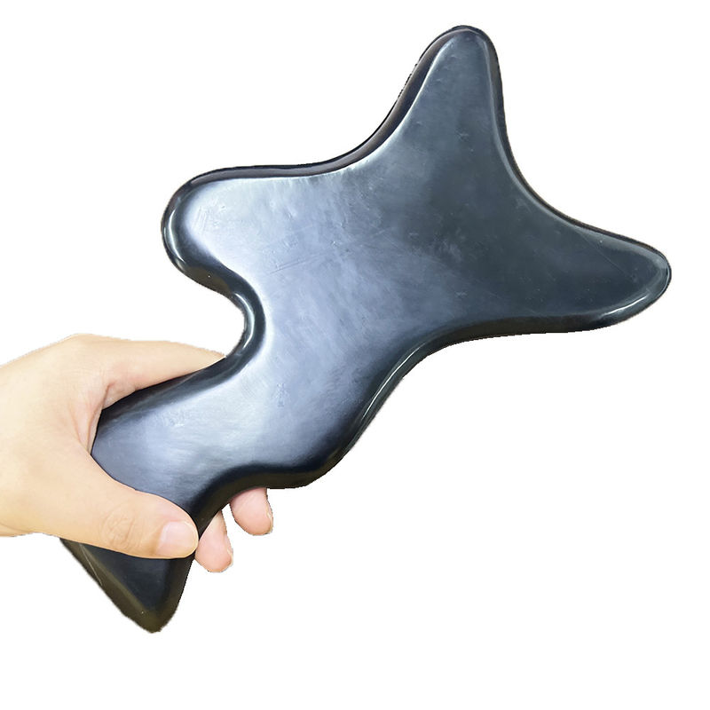 Produtos de Cuidados corporais Gua Sha Board Logotipo Suporte personalizado Logotipo personalizado Polígono Preto Bianstone Jade Massage Tool