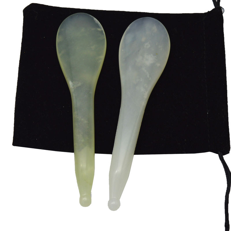 Caneta de massagem de ponto de acupuntura em forma de colher amarela Xiuyan Jade Stick Eye Massager Pen com e aceitável Serviço OEM/ODM