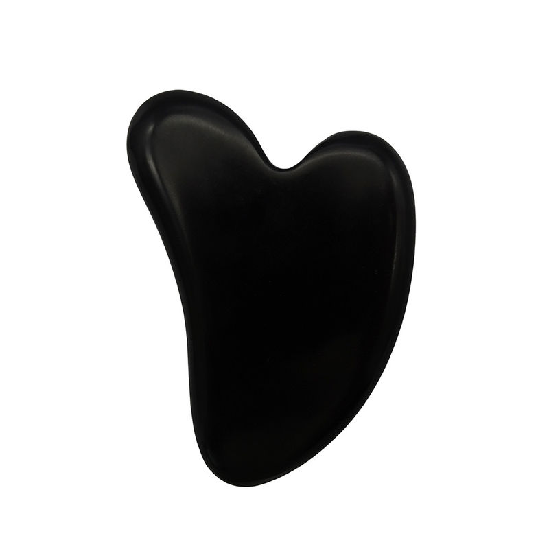 Pedra Bian Negra Natural Forma de Coração Gua Sha Massagem Ferramenta para Spa Relaxante Meditação