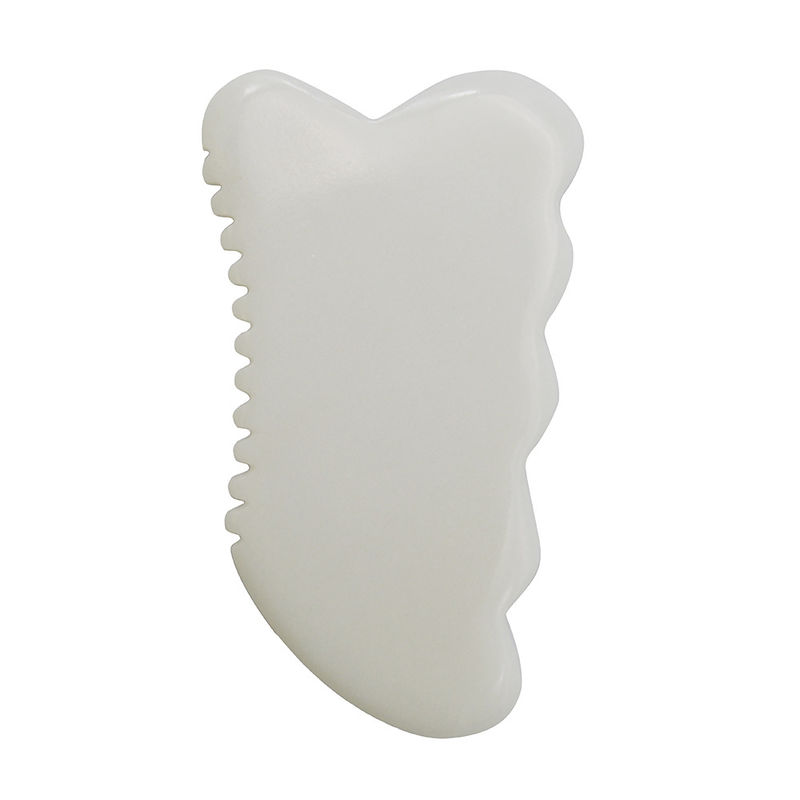 Ferramentas Diárias de Saúde e Cuidados da Pele Jade Branco Guasha Board com ferramenta de massagem facial Gua Sha personalizada