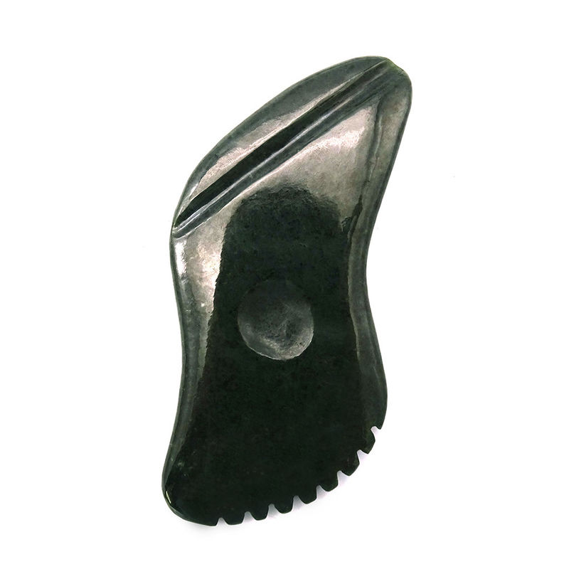 Nefrita verde escuro natural Jade Gua Sha Ferramentas de massagem corporal Escrava tradicional para corpo completo 11,8cm*6cm*0,9cm