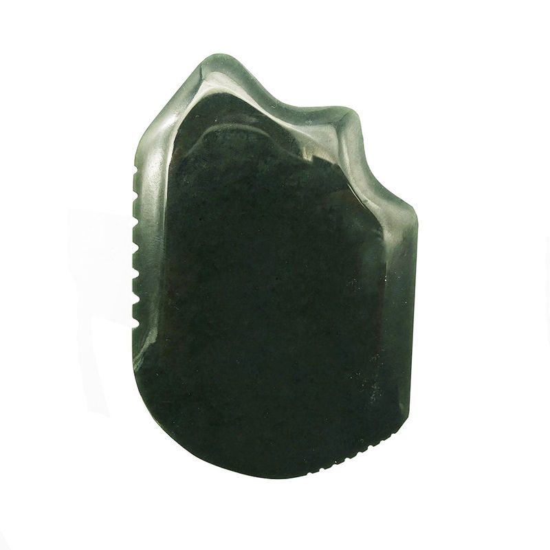 2024 Tendência Produtos Pedra de Jade Natural Guasha Ferramenta para Rosto e Corpo Scraping Board Negro Escuro Nefrite área de massagem