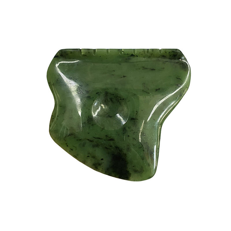 Massagista corporal Nefrita verde Jade Gua Sha Escrava ferramenta de massagem para a liberação de tensão facial e auto-ajuda