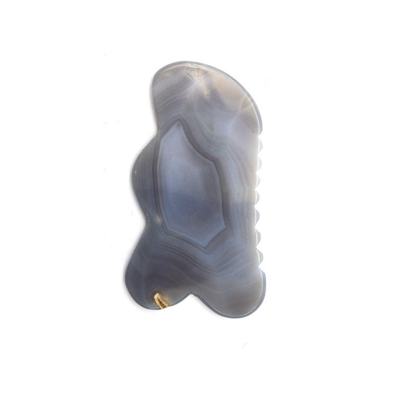 Tabuleiro de massagem de agata natural Gua Sha para terapia de acupuntura