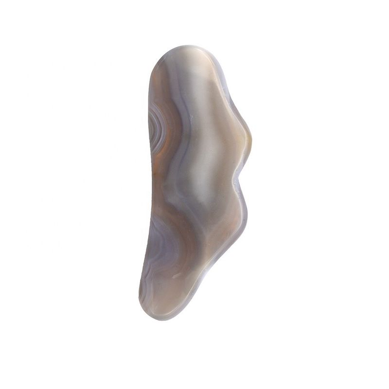 Pedra natural de Ágata Gua Sha Esencial para Massagem Corporal e Tratamento de Acupuntura