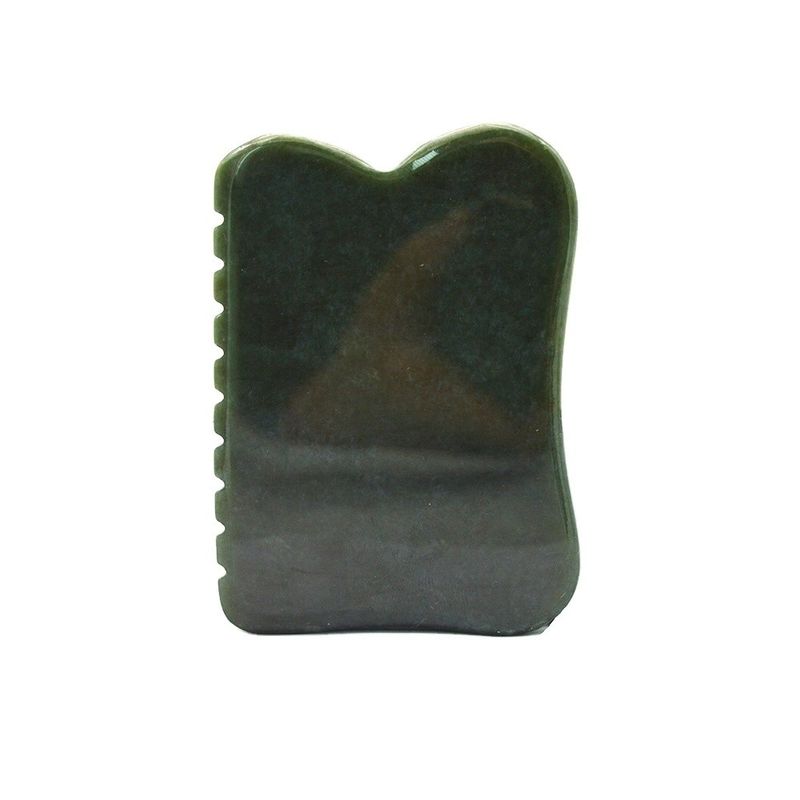 Ferramenta de massagem de auto-ajuda 200g Nefrita verde escuro natural Gua Sha Tabela de pedra para massagem corporal personalizada