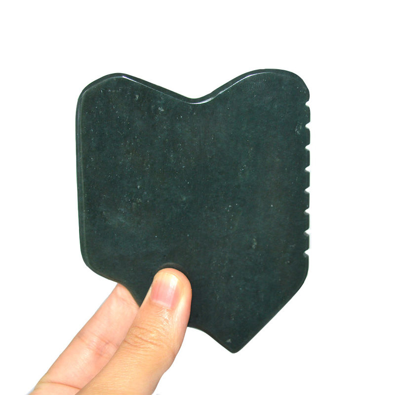 Nefrita verde escuro Facial Pedra de Jade Guasha Massager Board para circulação sanguínea facial
