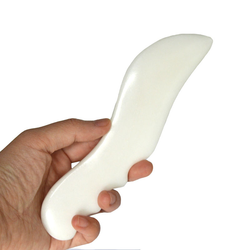 Massagista de corpo Pedra Gua Sha de jade branco para raspar Massagem facial Ferramentas e Massagem de beleza SPA