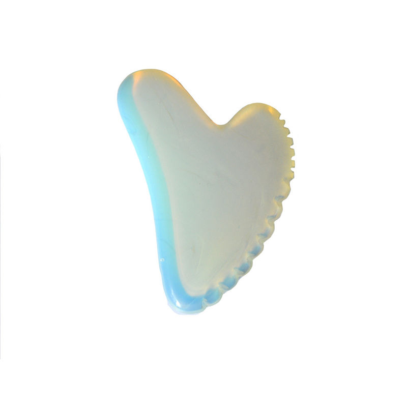 Massagista Facial Cuidados com a Saúde do Corpo Opal Branco Forma de Coração Jade Opalite Guasha Gua Sha Massagem para Relaxamento Facial