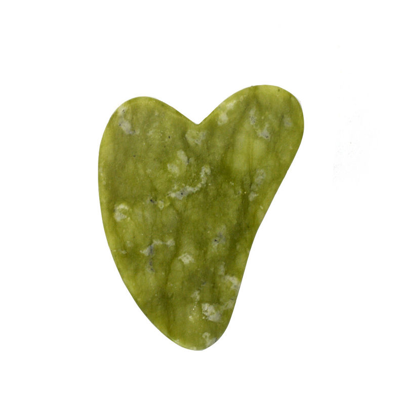 Verde 7,6cm*5,5cm*0,2cm Xiuyan Jade Forma do Coração Facial Jade Guasha Massager Board Gua Sha Massage Tool For Health Care