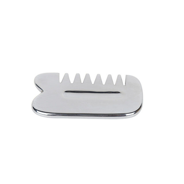 Massagista Facial Terahertz Prateado Autêntico Guasha Pedra Gua Sha Comb para Anti-Envelhecimento e Rejuvenescimento Facial
