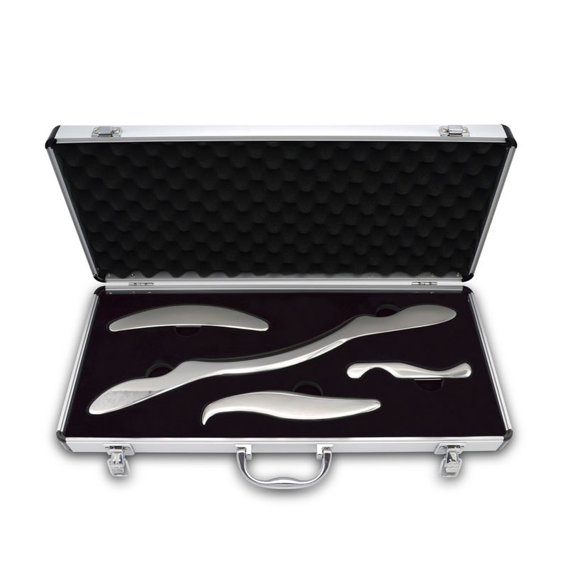 Corpo de aço inoxidável de qualidade profissional Guasha ferramentas de massagem de raspagem de metal Gua Sha ferramentas IAS TM para trabalho de carroçaria
