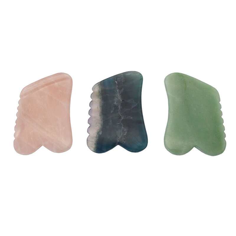 2024 Rose Quartz Verde Aventurina Fluorita Gua Sha Ferramentas para facelifting e antienvelhecimento Promover a desintoxicação da pele