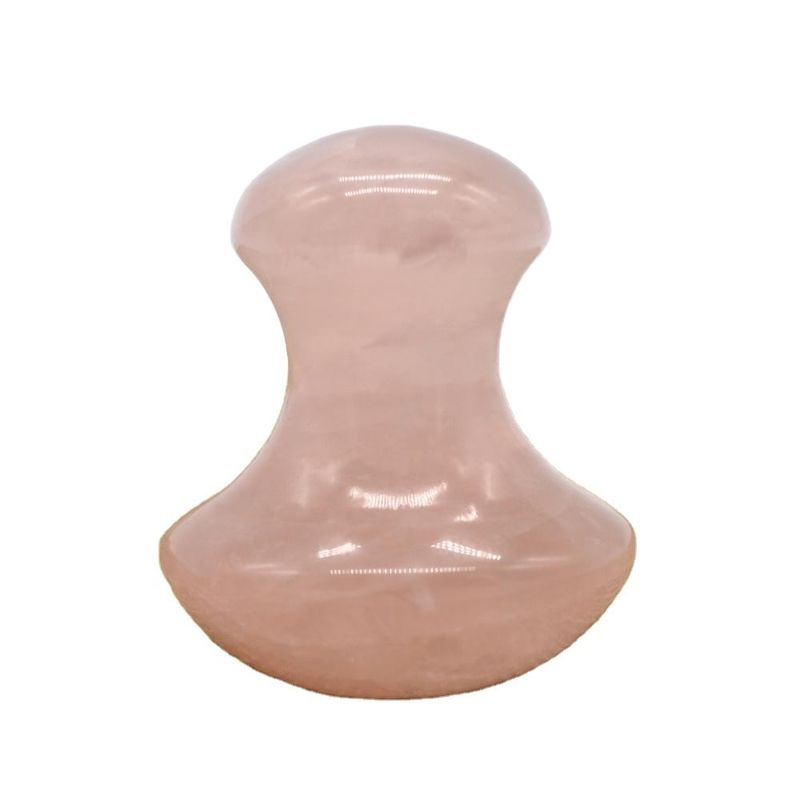 2024 Massagem corporal personalizada Rosa Rosa Quartz Cogumelo Gua Sha Pedra Massagem Ferramenta com aparência polida