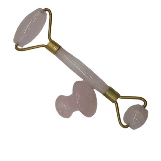 Natural Care Jade Stone Roller Set para a pele facial Massager Gua Sha Ferramenta Relaxante Anti-envelhecimento Lucha contra rugas Quartz Rosa