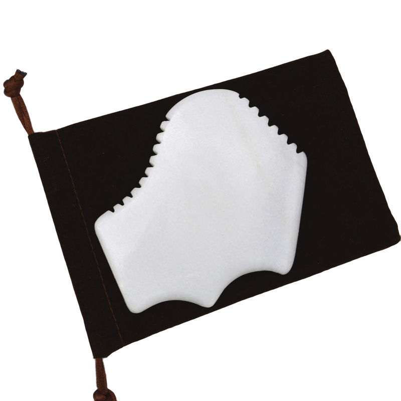 Massagista 2024 Design Natural Jade Branco Gua Sha Tabela para raspagem Terapia Pedra Ferramentas Massagista