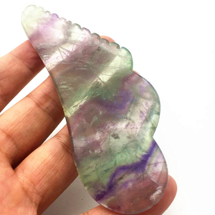 Cuidados com a Saúde do Corpo Massagem JADE Natural Colorido Guasha Fluorito Gua Sha Escrava Máquina de Massagem