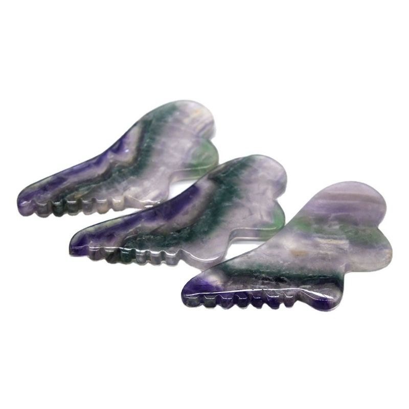 Ferramentas de massagem de raspagem natural Fluorito Jade Gua Sha Board OEM ODM para Ferramentas de massagem