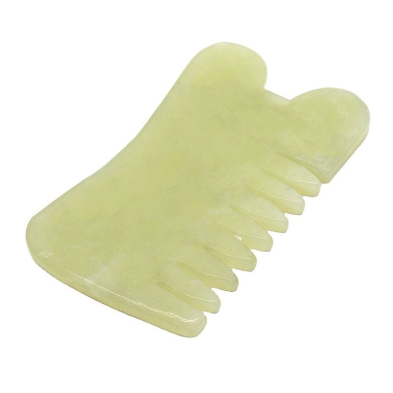 Xiuyan Jade Guasha Massage Comb Gua Sha Scarping Facial Ferramentas com Função de Fisioterapia Infrarroja 88 * 50 * 4mm