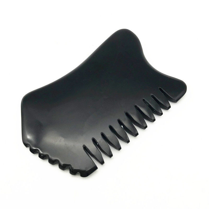 Massagista Facial Negro Pedra Bian Gua Sha Escrava Massagem Ferramentas de Massagem Pedra de Jade Natural Logotipo Personalizado Massagista Corporal
