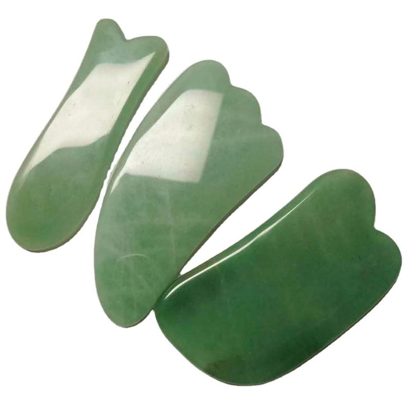 Experimente as propriedades curativas da Aventurina Verde Natural Jade Gua Sha Escrava Massagem para Massagista Corporal