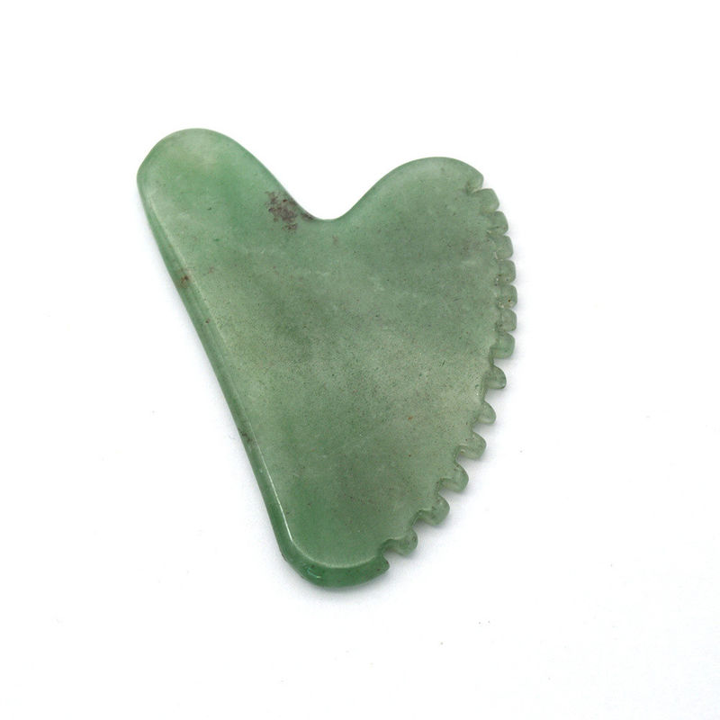 Forma de coração Aventurine verde Guasha massagista 100% natural Jade Aventurine Gua Sha com marca privada