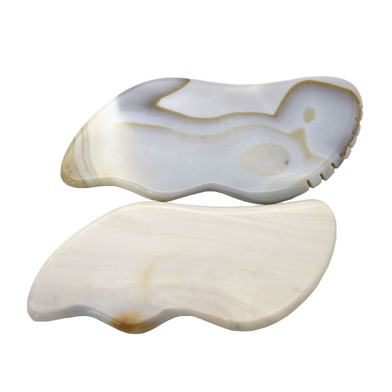 7.5*6.5cm Agate Cinza Natural Gua Sha Ferramentas Para Escrava Massagem Massagista Propriedades