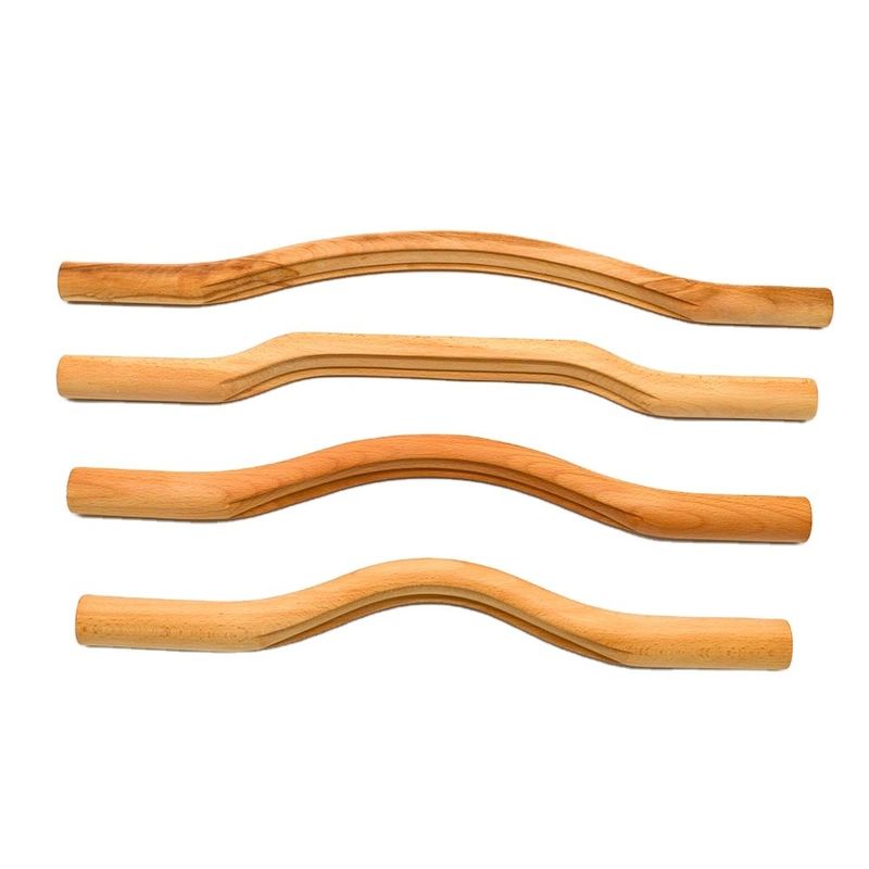 OEM/ODM aceitável 4 em 1 ferramentas de massagem Gua Sha de madeira completa para terapia de raspagem profunda e massagem muscular