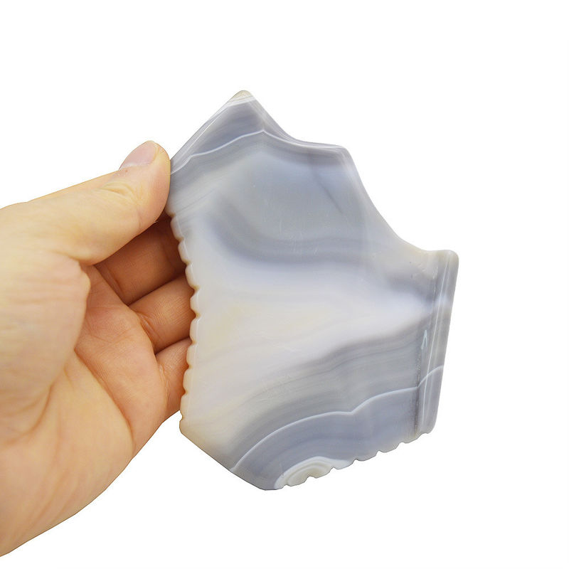 Ferramentas personalizadas de massagem de tabuleiro de Guasha, raspador de pedras de cura, tabuleiro de massagem facial, massagista facial para rejuvenescimento facial, Agate cinza Gua Sha