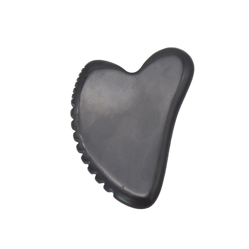 Tabela Gua Sha de Pedra de Jade Natural para Escrava Massagem no Rosto e Corpo Ferramenta de Pedra Guasha Preta