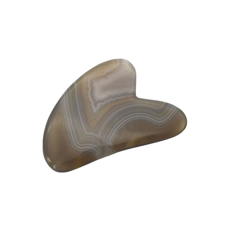 8*5*0.4cm Tabela de Guasha em forma de raspador tradicional para massagem facial Ferramenta de Massagem Cinza Cor Coração Ágata Gua Sha Terapia de Acupuntura