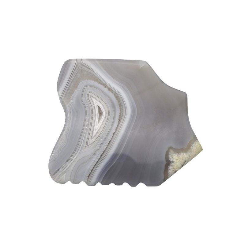 Cuidados com a Saúde do Corpo Agate Listrado Cinzento Jade Gua Sha Pedra Guasha Tabuleiro Massagem Personalizada Escravação Ferramenta de Terapia para Rosto e Corpo