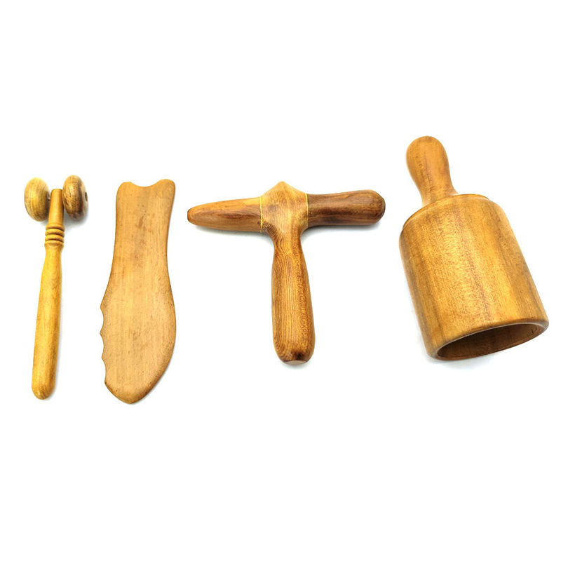 Massagem martelo Gua Sha de madeira raspagem Massagem Guasha Ferramentas de massagem tradicional para o corpo e rolos de massagem de madeira