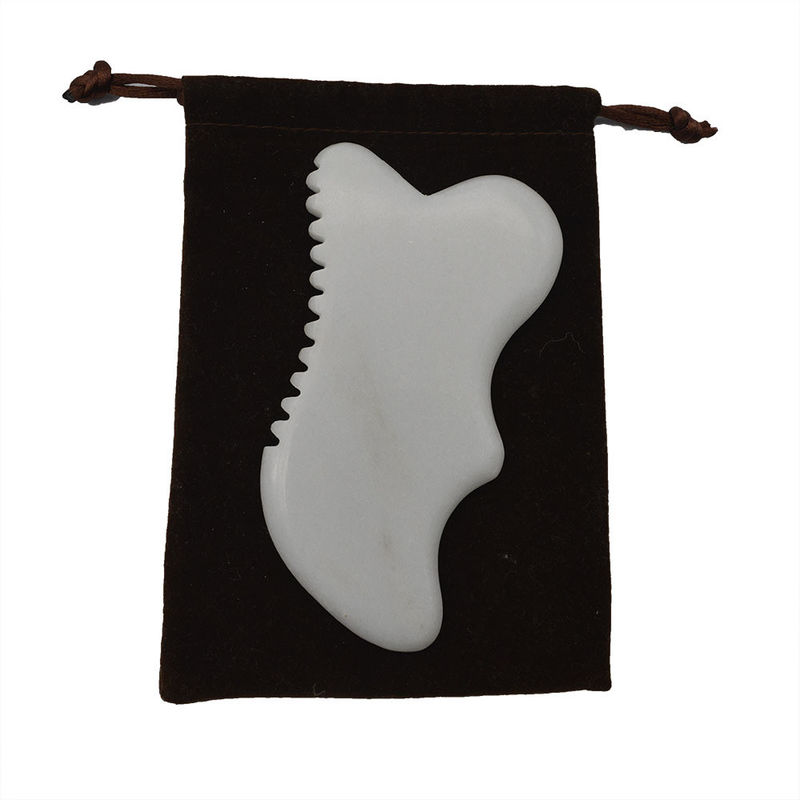 Massagem personalizada de Tabuleiro de Pedra Gua Sha Guasha Scarping Massagista corporal de Jade Branco Scarping Ferramentas faciais e corporais