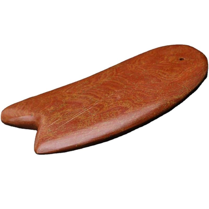 Red Bian Stone Gua Sha ferramenta para raspar massagista corpo 10,5cm*6cm*0,7cm comprimento