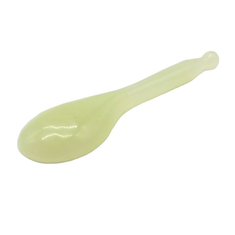 Cuidados com o corpo Xiuyan Jade Gua Sha Massage Tool Guasha Scarping Tool em forma de colher verde para saúde e bem-estar
