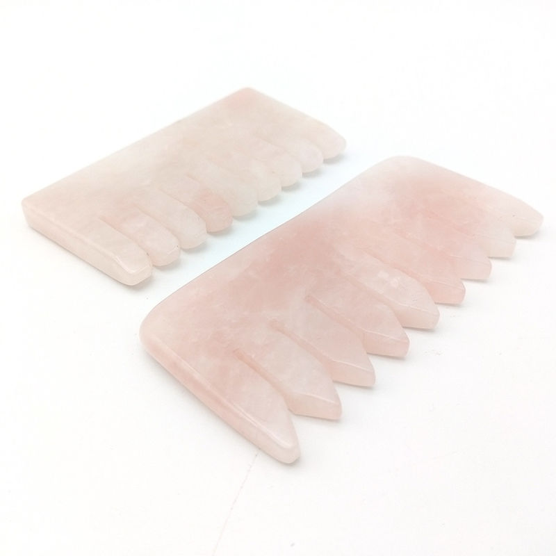 Logotipo personalizado Disponível Peite de massagem da cabeça Gua Sha Ferramentas para beleza 2024 Quartzo Roase Natural