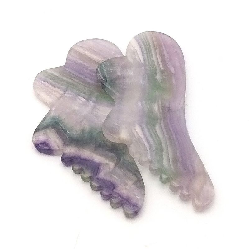 Cuidados de Saúde Pessoal 95*45mm Fluorito Gua Sha Colorido Para Massagem Facial e de Pele do Corpo Ferramenta Para Tratamento de Acupuntura SPA