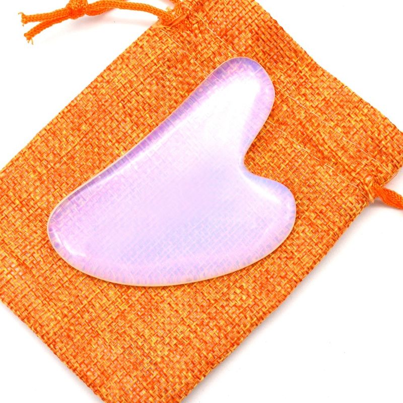 Técnico Polido Pedra Opal Gua Sha Escrava Massagem para Cuidados da Pele e Desintoxicação