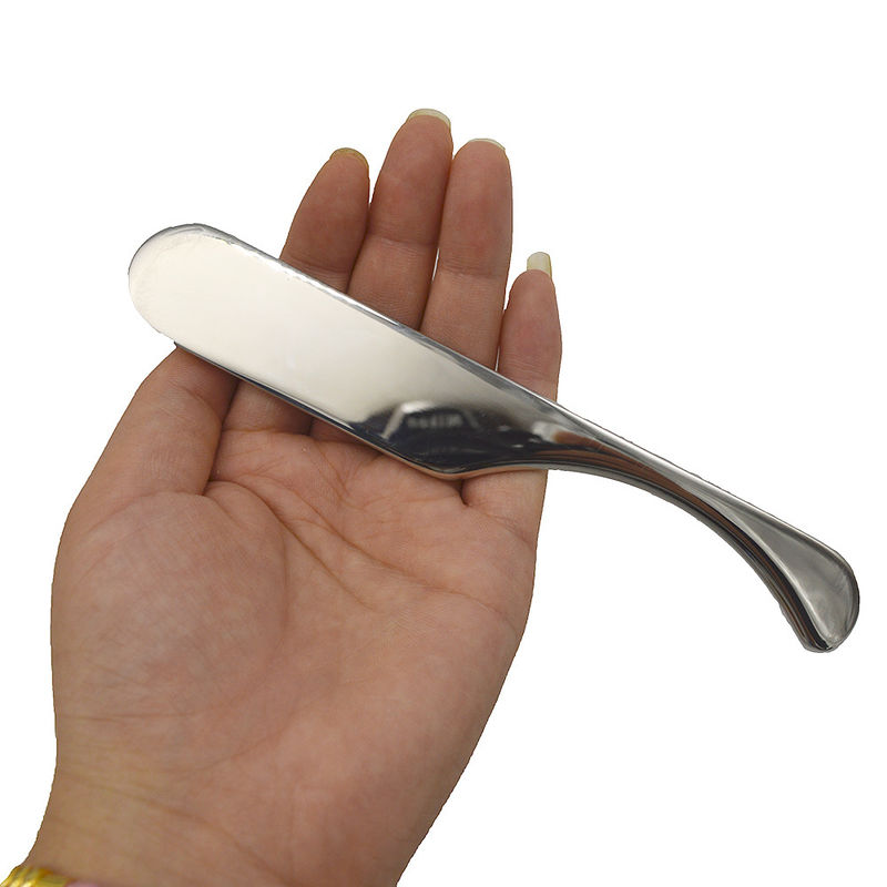 15.5 * 2.5cm Gua ShaArgento Tabela de massagem de raspagem Corpo Guasha Massagem Ferramenta Ferramentas de raspagem de aço inoxidável para alívio da dor