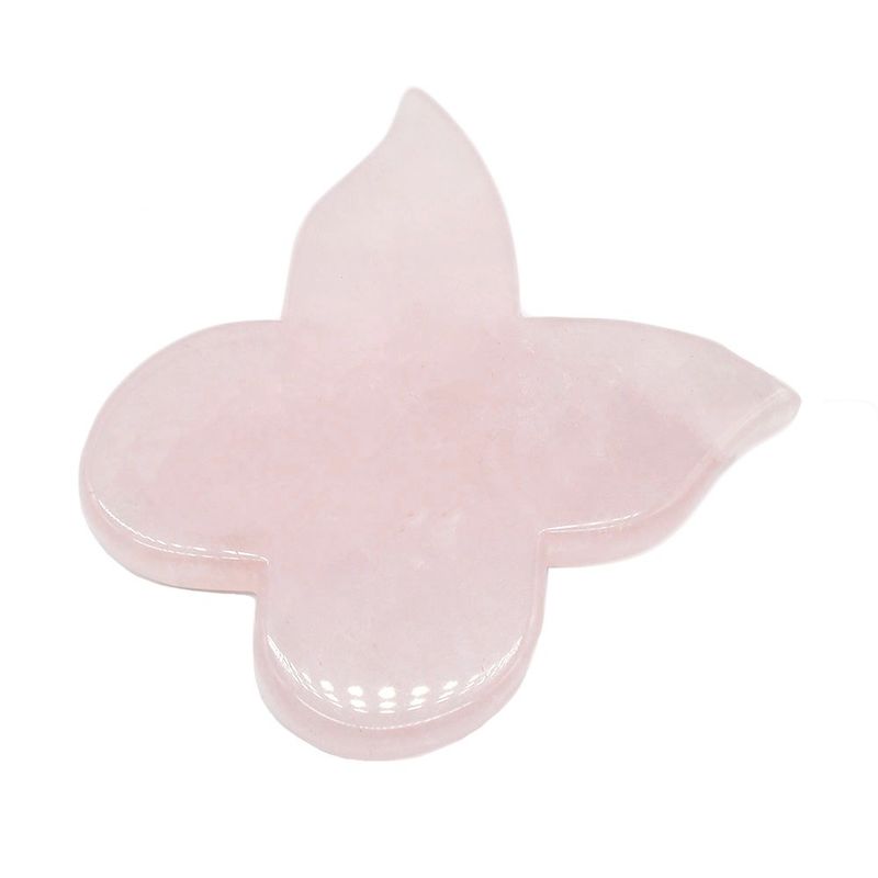 Instrumento de beleza pessoal 90mm Tabela Guasha Borboleta Rosa com Pedra de Pedra Rosa Quartz Gua Sha