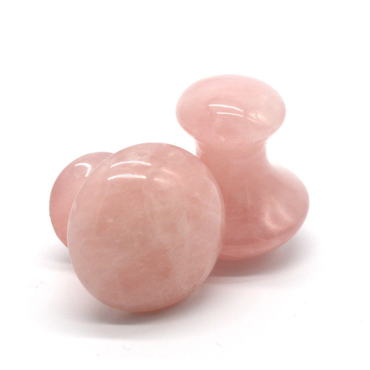 MM Tamanho Rose Quartz Pedra de Massagem Quente Fungos Forma Pedra Kit de Massagem para Spa e beleza OEM