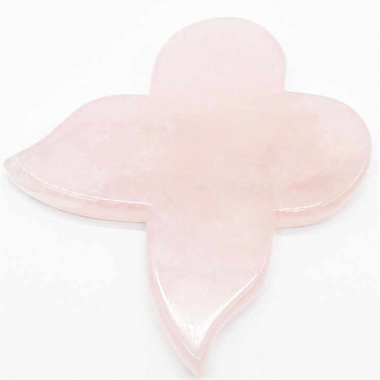 As melhores ferramentas naturais de quartzo rosa Guasha para massagista borboleta Guasha massagista corporal OEM ODM